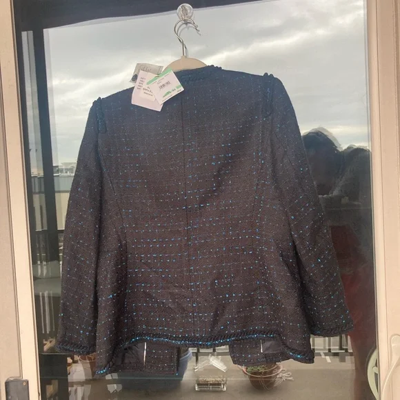 Anne Klein Black and Blue tweed blazer - Picture 9 of 12